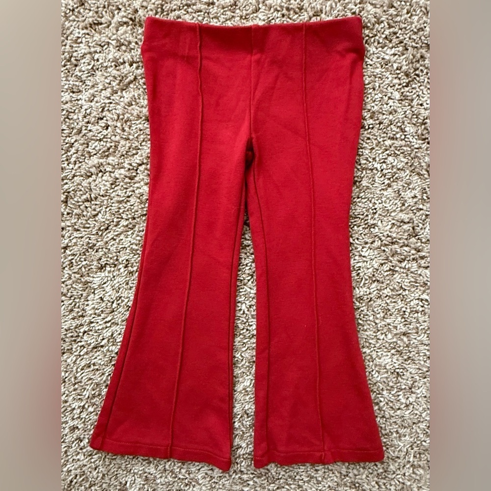 H&M Toddler Flare Pants | Red Pull-On | Stretch Knit | Size 3–4Y